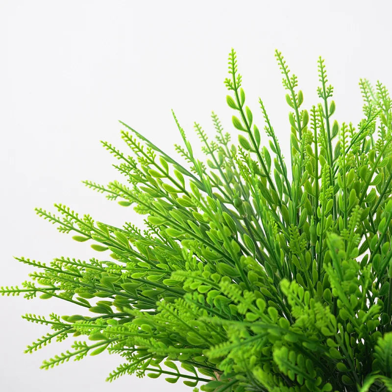 2Pc Artificial Plants Green Grass Bouquet Plastic Fake Plants Outdoor Decor Artifical Grass for Wedding Home Decoration Table