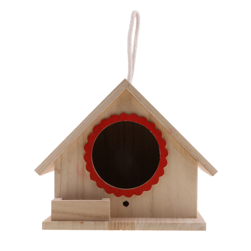 Rustic Small Birds Hatching Breeding Nest Box Wild Life Hanging Pocket House Cold Weather Garden Gifts