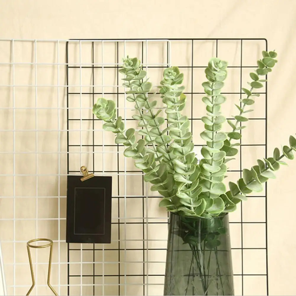 2Pcs Artificial Plant Fake Eucalyptus Green Leaf Fake Foliage Flowers Rattan string Home Garden Wedding Party Decoration Artific