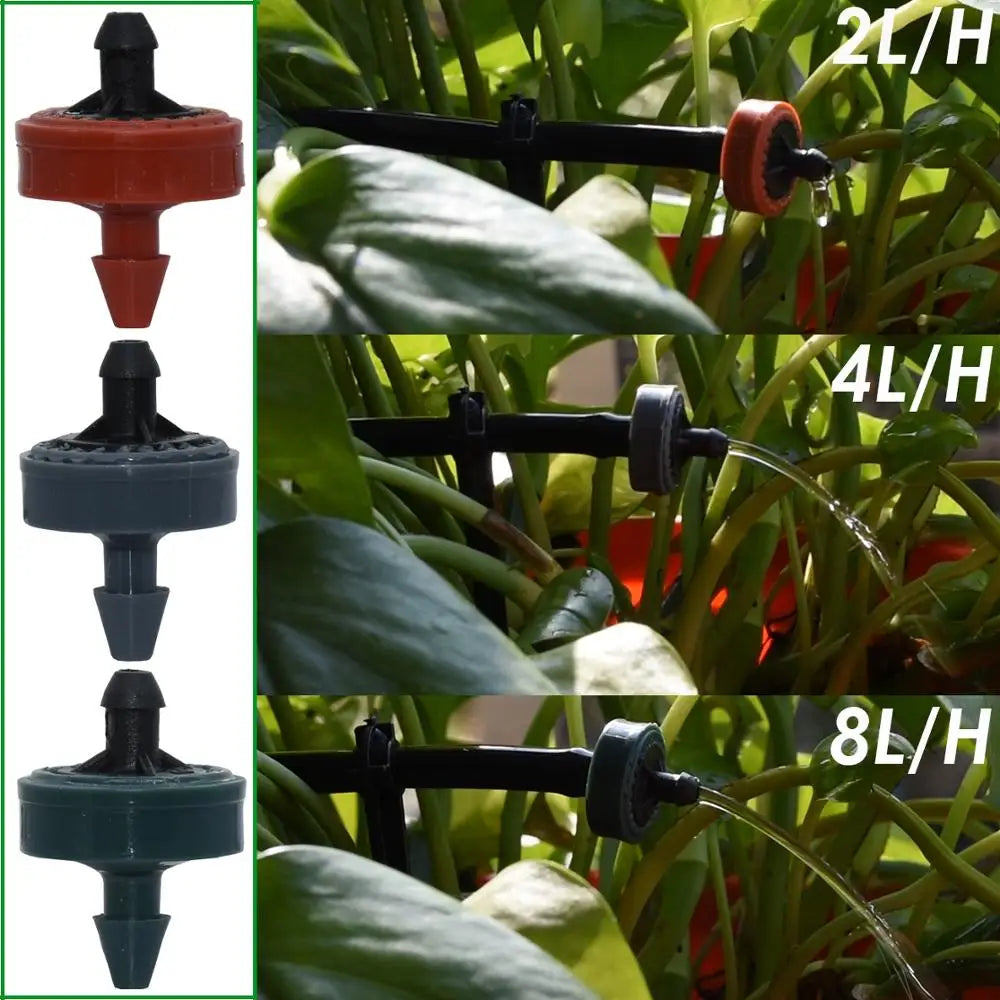 SPRYCLE 20PCS 2L 4L 8L Pressure Compensated Dripper Agricultural Garden Lawn Drip Irrigation Steady Flow Emitters 4/7mm Hose