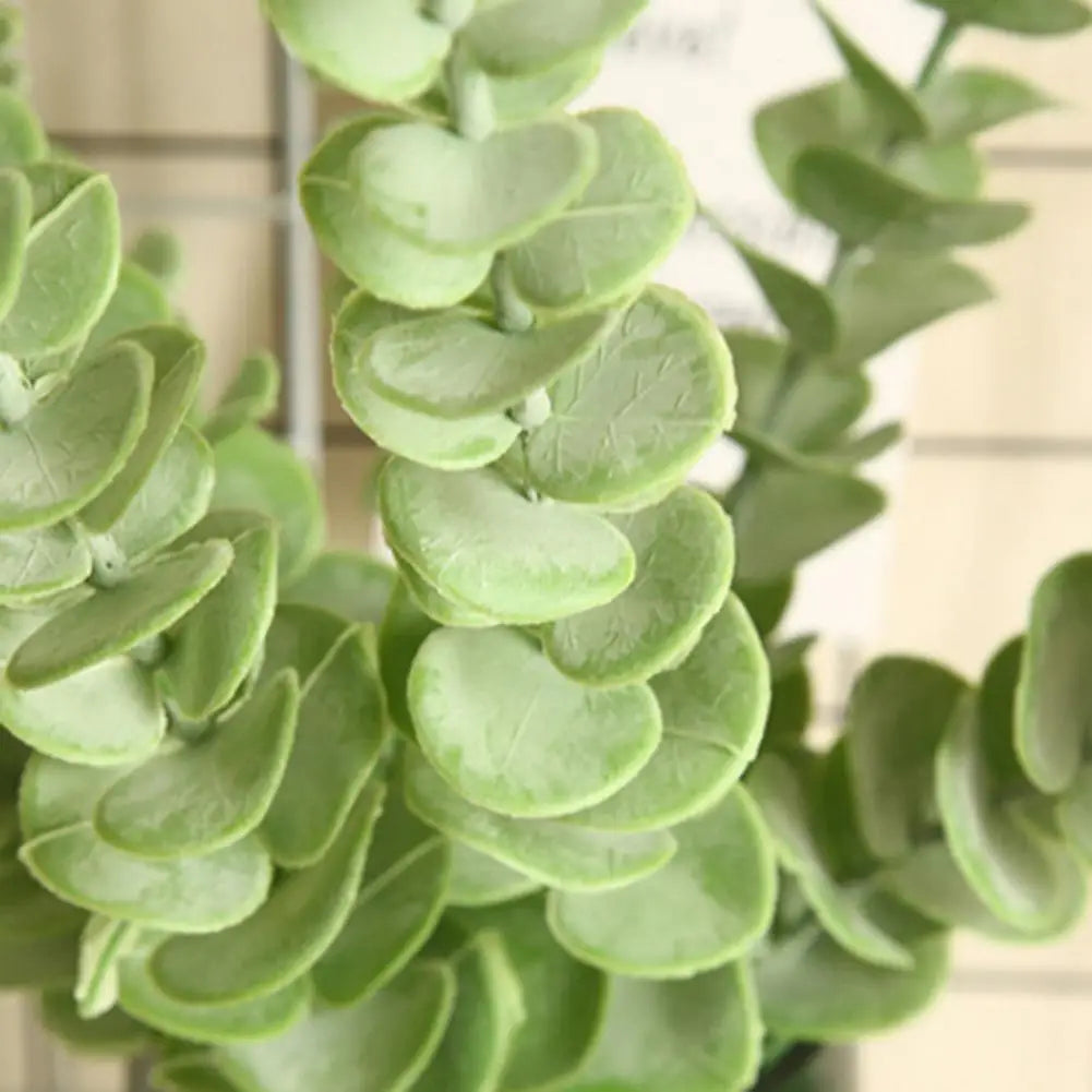 2Pcs Artificial Plant Fake Eucalyptus Green Leaf Fake Foliage Flowers Rattan string Home Garden Wedding Party Decoration Artific