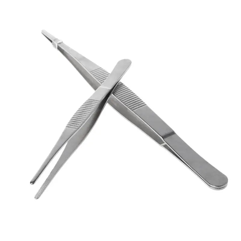 Toothed Tweezers Barbecue Stainless Steel Long Food Tongs Straight Home Tweezer Garden Kitchen BBQ Tool 5 Sizes Barbecue J9K