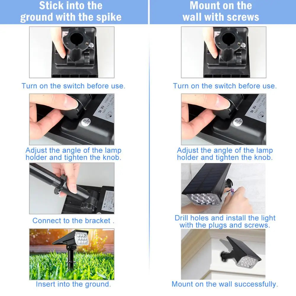 T-SUNRISE 1-4pcs 20LED Solar Garden Light IP65 Waterproof Auto ON/OFF Outdoor Solar Lights Solar Landscape Spotlights Lamps