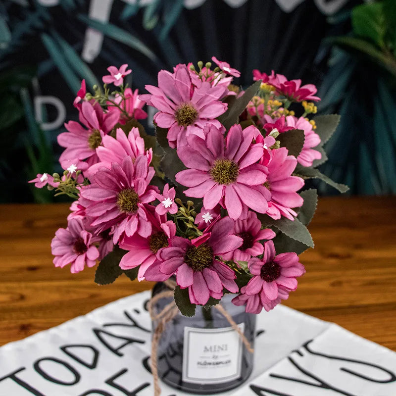 21 heads/1pcs Silk daisy Bride bouquet for Christmas home wedding new Year decoration fake plants sunflower artificial flowers