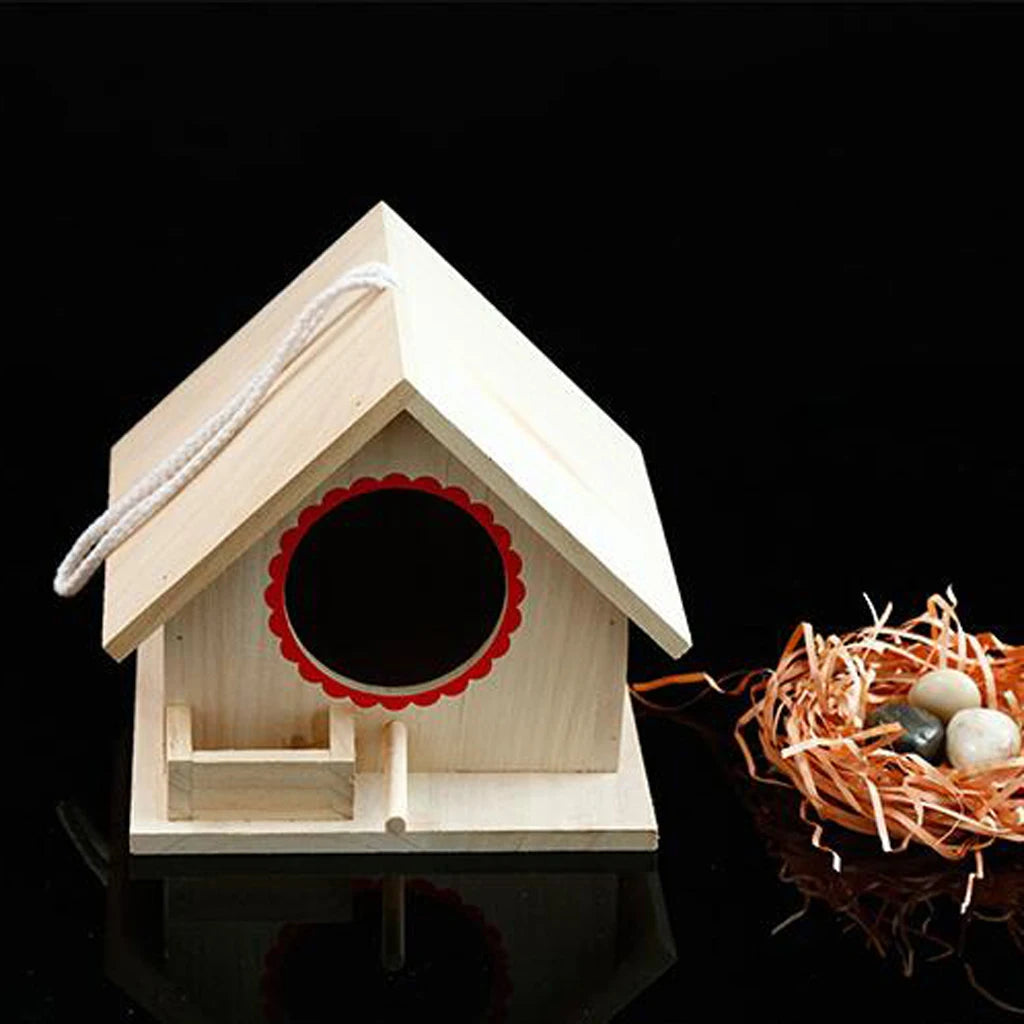 Rustic Small Birds Hatching Breeding Nest Box Wild Life Hanging Pocket House Cold Weather Garden Gifts