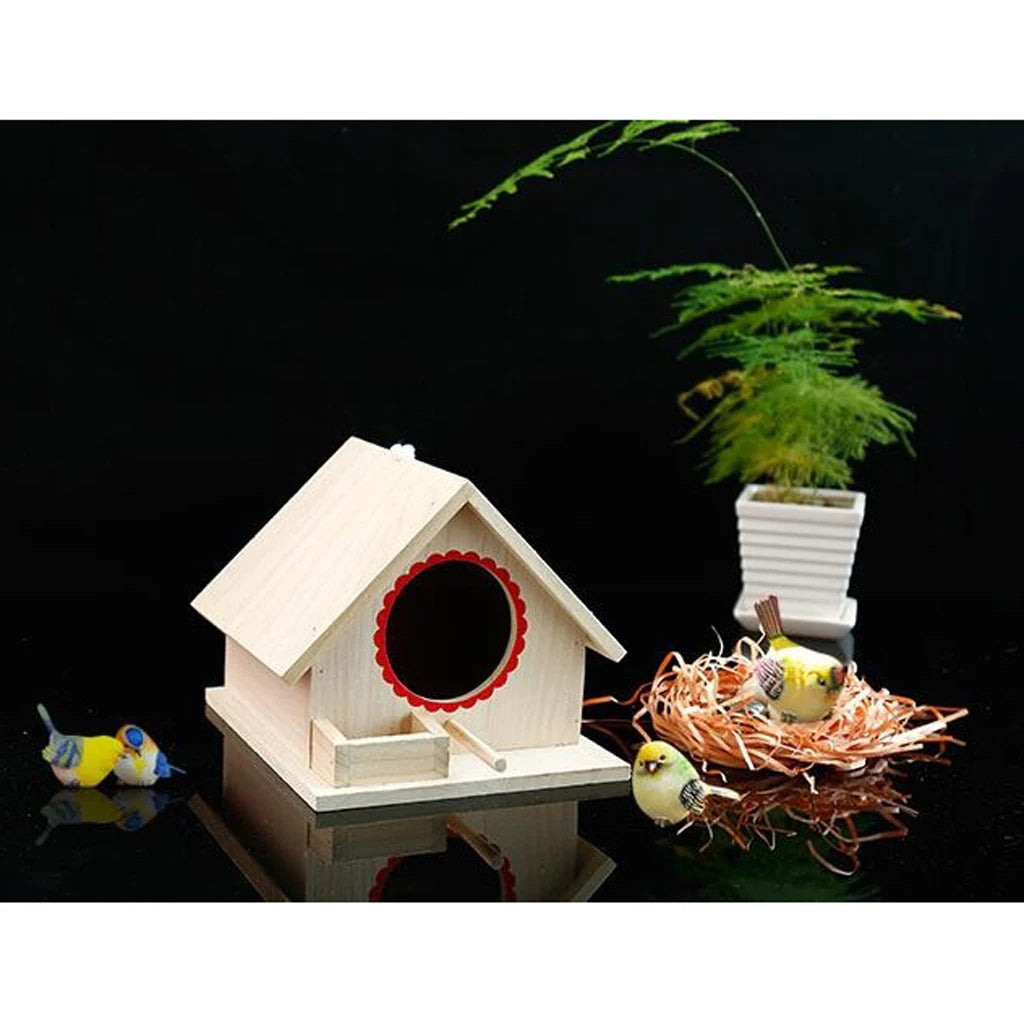 Rustic Small Birds Hatching Breeding Nest Box Wild Life Hanging Pocket House Cold Weather Garden Gifts