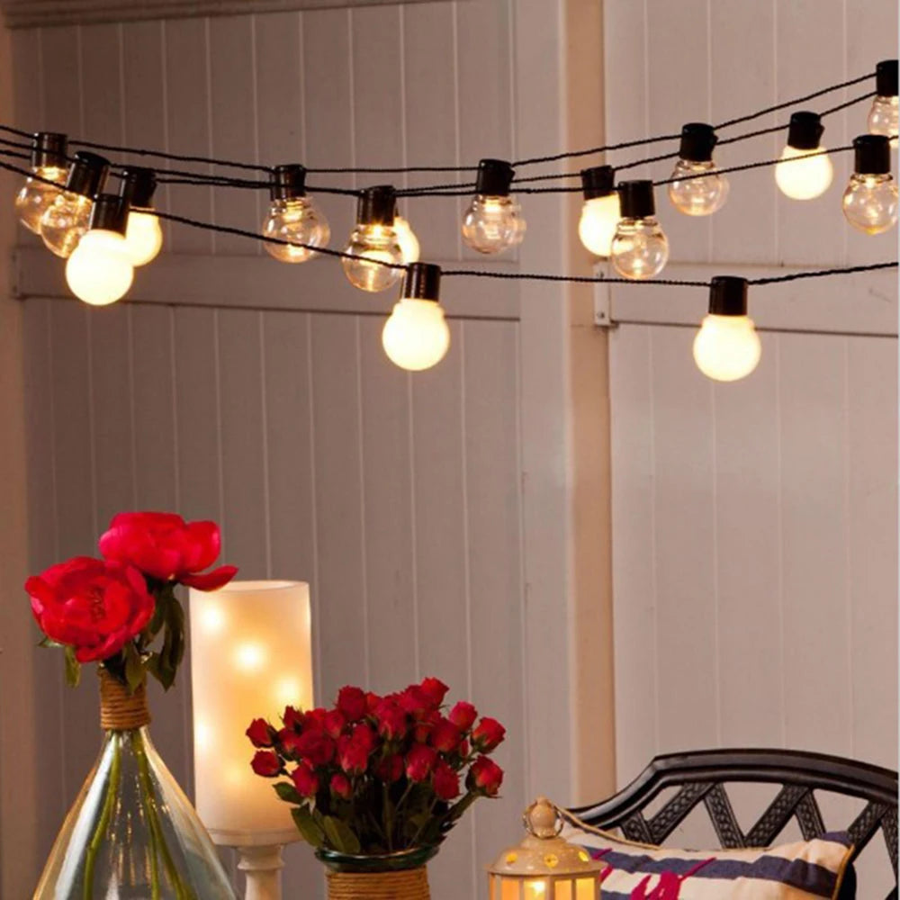 6M/16M Festoon Led Globe Fairy String Lights Christmas Garland Street Bulb Outdoor For New Year Party Holiday Garden Decoration