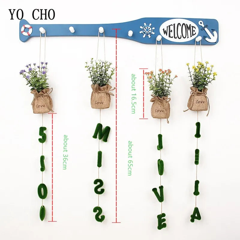 YO CHO 1PC Artificial Flowers For Wedding Party Bar Wall Hangings Living Room Decorative DIY Green Artifical Grass Plants