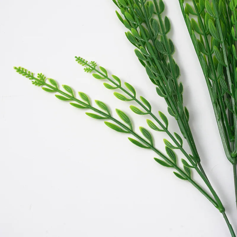 2Pc Artificial Plants Green Grass Bouquet Plastic Fake Plants Outdoor Decor Artifical Grass for Wedding Home Decoration Table