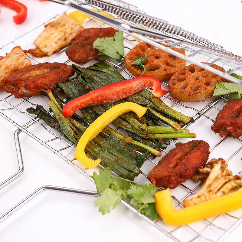 C2 BBQ Non-Stick Grilling Basket Grill Heat Resistant Grill Sheet Liner Mesh Mat Meat Vegetable Steak Picnic Party Barbecue Tool