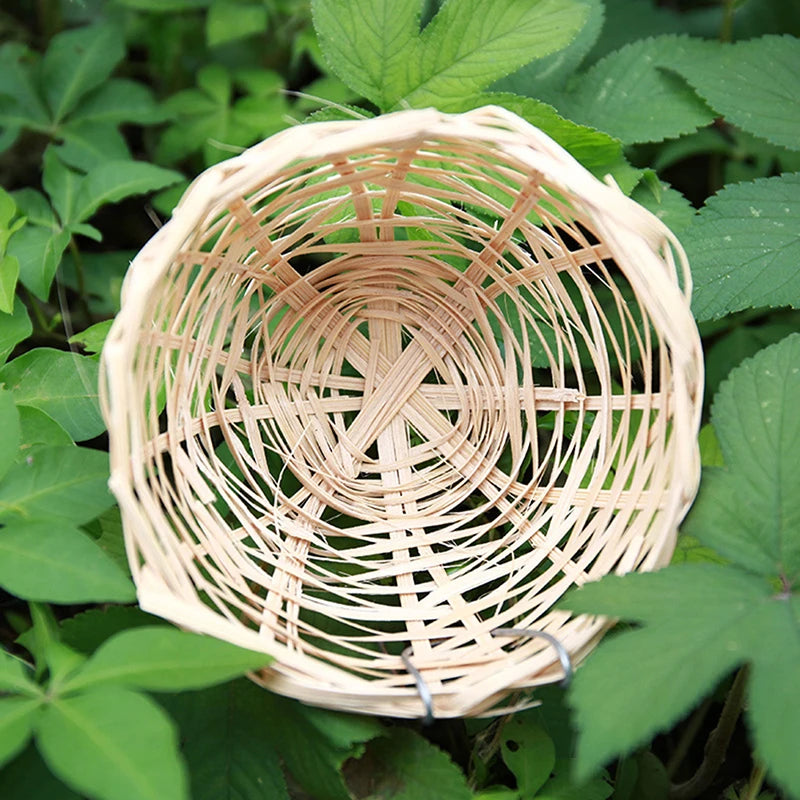 1PC Hanging Bird Nest Bamboo Bird Hut Outdoor Natural Fiber Birdhouse Small Canaries Nest Wren Nest Chickadee House