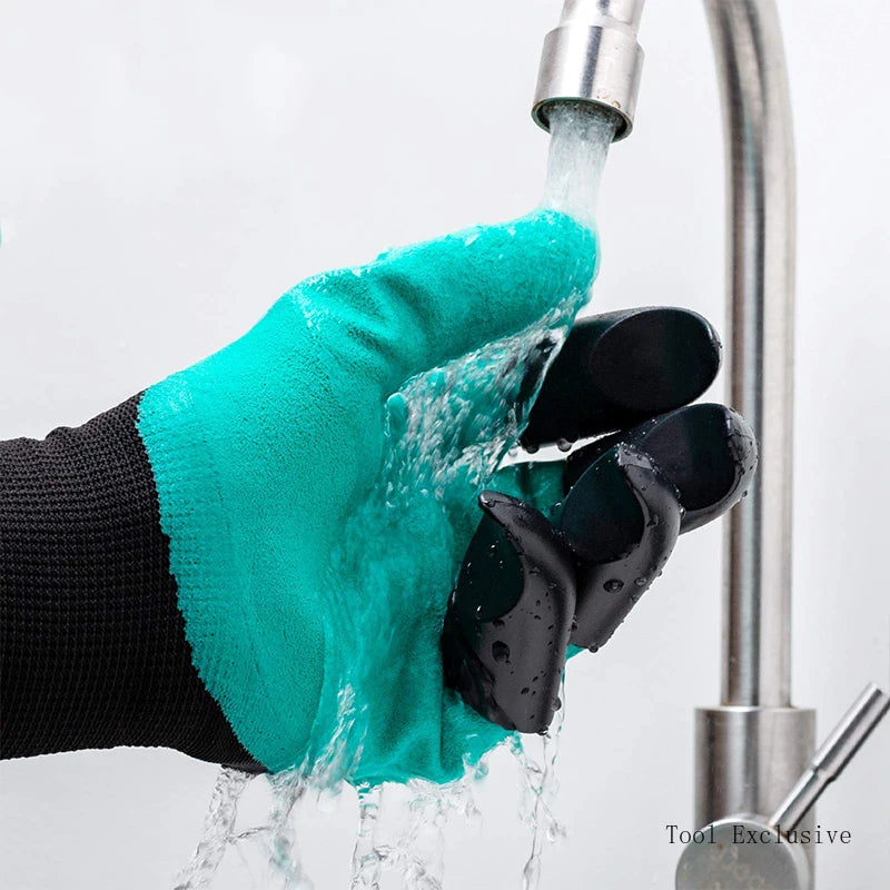 Garden Gloves With Claws Latex Work Gloves Breathable Waterproof Earth-Digging Planting Sting-Resistant Protective Digging Tools