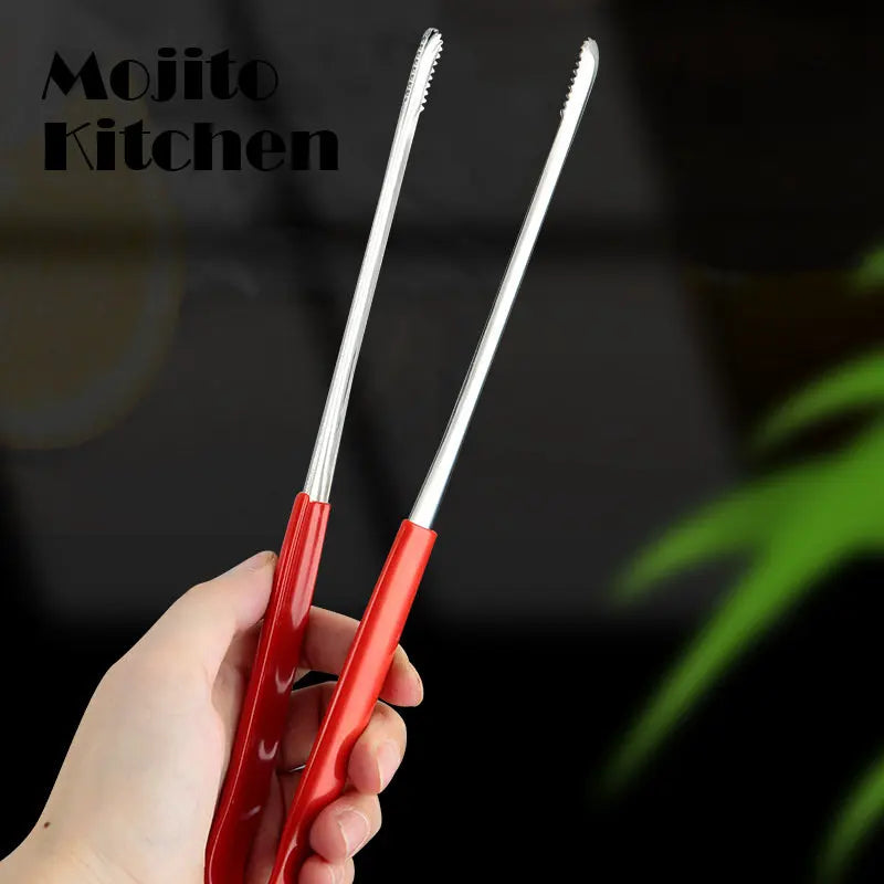 Stainless Steel BBQ Tongs Salad Food Clips Bread Pasta Serving Non-Stick Kitchen Cooking Tools