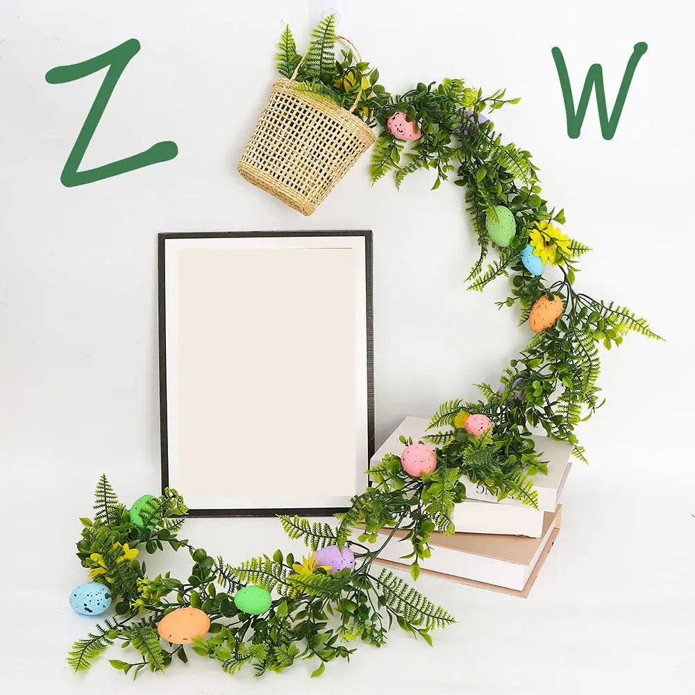 200cm Easter Egg Vine With Light Simulated Fake Vine Plant Plastic Decor Home Party Hanging Vine Hotel Garden Garland Artif M4i4