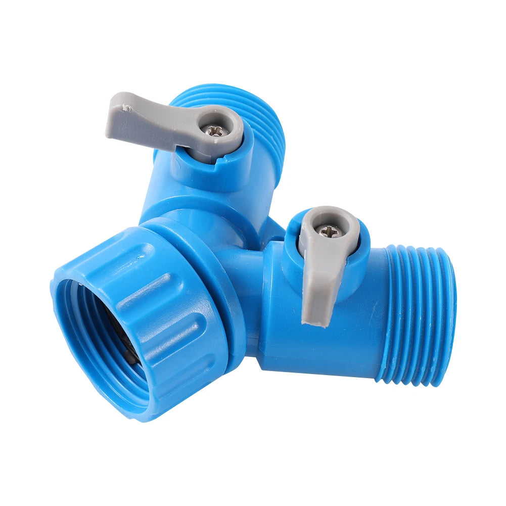 3/4" To 3/4" Male Thread 2-Way Shunt Valve Garden Hose Splitter Y-Type Watering Connector Tap Faucet Adapter Water Controller