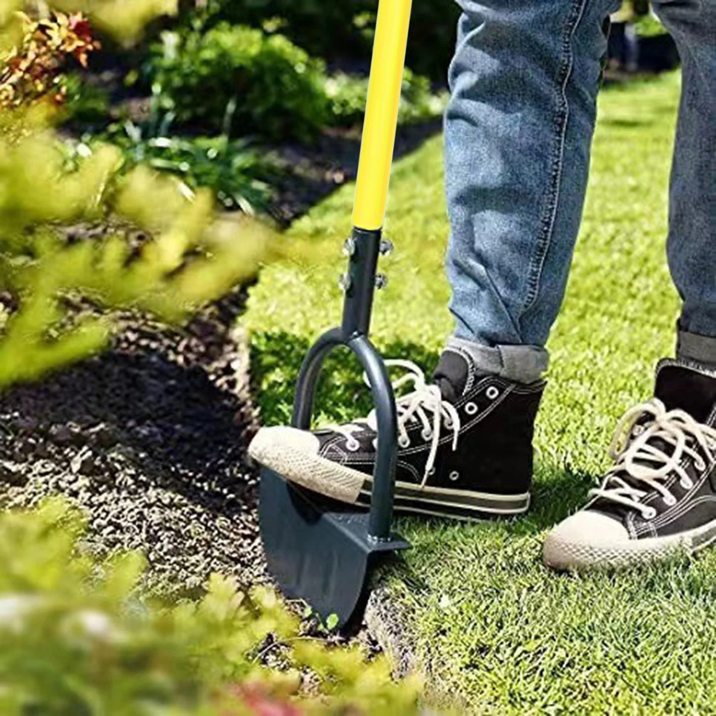 Serrated Edger Lawn Tool Half Moon Edger Handheld Saw-Tooth Garden Edger With Steel Blade Long Handle Grass Saw Cutter For Court
