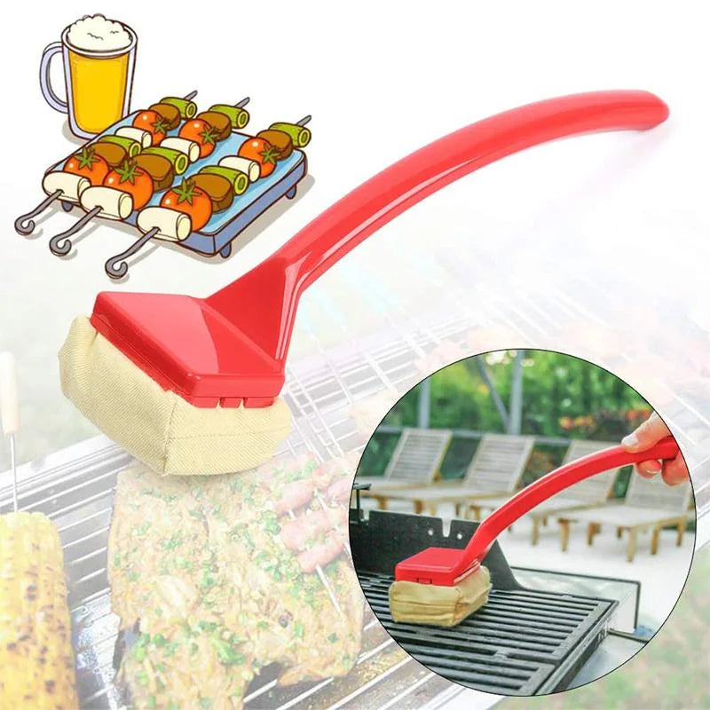 Grill Brush BBQ Replaceable Cleaning Head Bristle Free-Durable Scraper Tools Cast Iron Stainless-Steel Grates Barbecue Cleaner