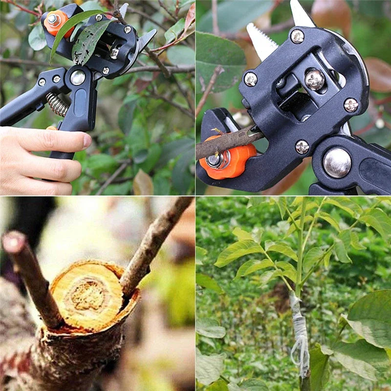 Professional Grafting Tools Pruner Kit Garden Fruit Tree Grafting Shears 2 in 1 Gardening Scissors Shear Cutting Hand Tools Set