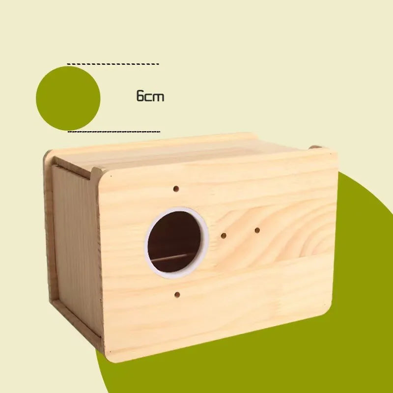Bird Box Nesting Parakeet Cage House Houses Cockatiel Wooden Parrot Budgie Breeding Parakeets Wood Cages Boxes Home Supplies