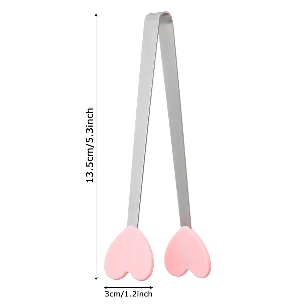 Multicolor Stainless Steel Clip Ice Tong Bread Food BBQ Clip Barbecue Clip Cube Sugar Ice Tongs Tool Bar Kitchen Utensils