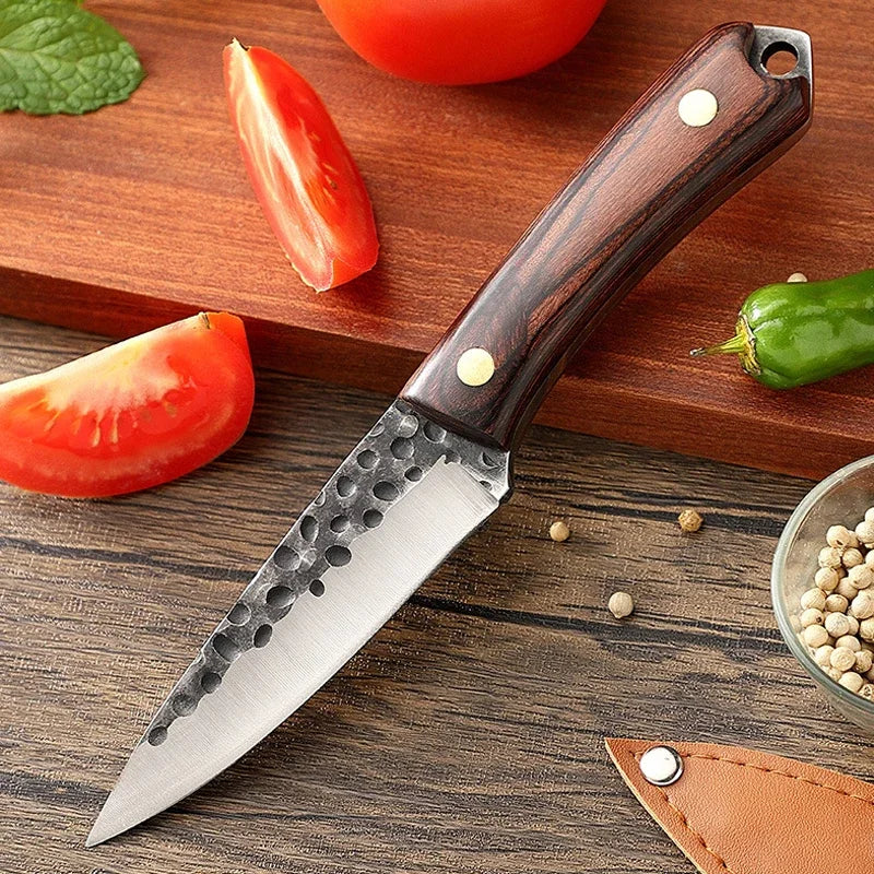 Meat Boning Knife Kitchen Butcher Bone Hand Forged Sharp Slaughtering Cutter Steel Knives with Sheath for Outdoor Fishing BBQ