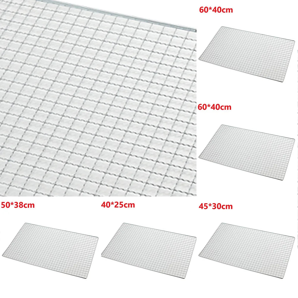 1pc BBQ Grate Mesh Net Barbecue Grill Grate Grid Stainless Steel Japanese Korean Kitchen Supplies Outdoor Picinic Tools