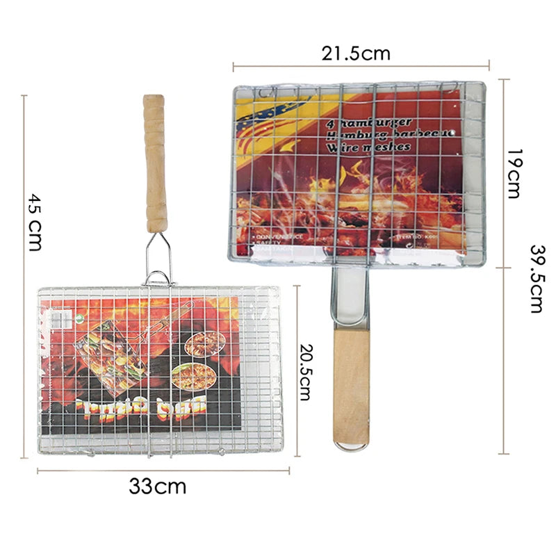C2 BBQ Non-Stick Grilling Basket Grill Heat Resistant Grill Sheet Liner Mesh Mat Meat Vegetable Steak Picnic Party Barbecue Tool