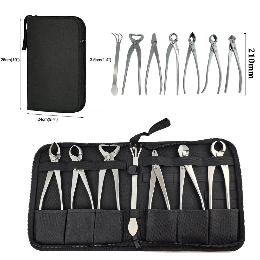 Professional Grade 4/5/6/7PCS Bonsai tool Set Kit Stainless Steel Bonsai Scissors Knob Cutter Jin Pliers Trunk Splitter Garden