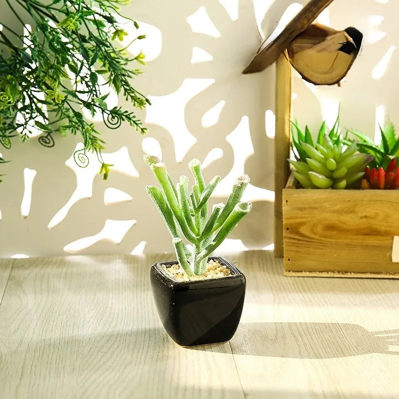 Home Garden Decoration Green Artificial Succulents Plants Desktop Mini Small Bonsai Bedroom Living Room Ornament Party Supplies