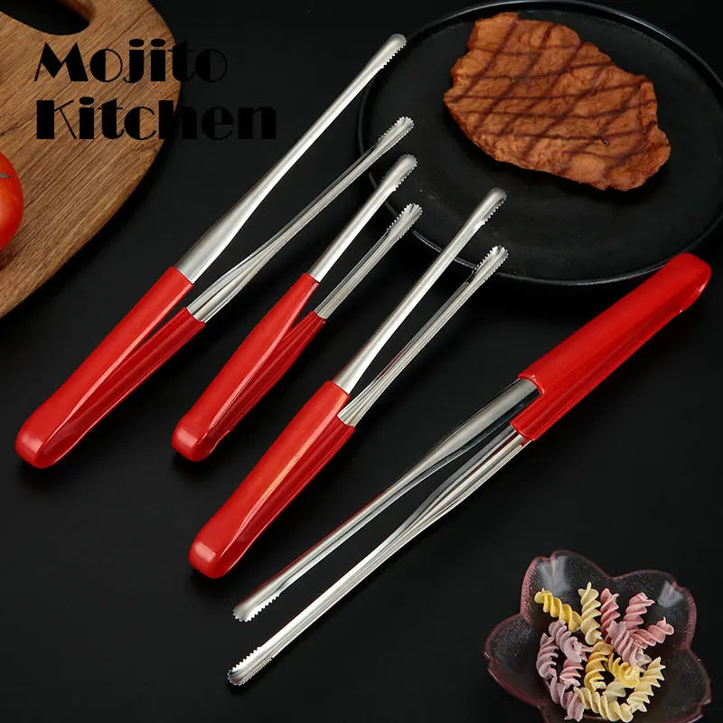 Stainless Steel BBQ Tongs Salad Food Clips Bread Pasta Serving Non-Stick Kitchen Cooking Tools