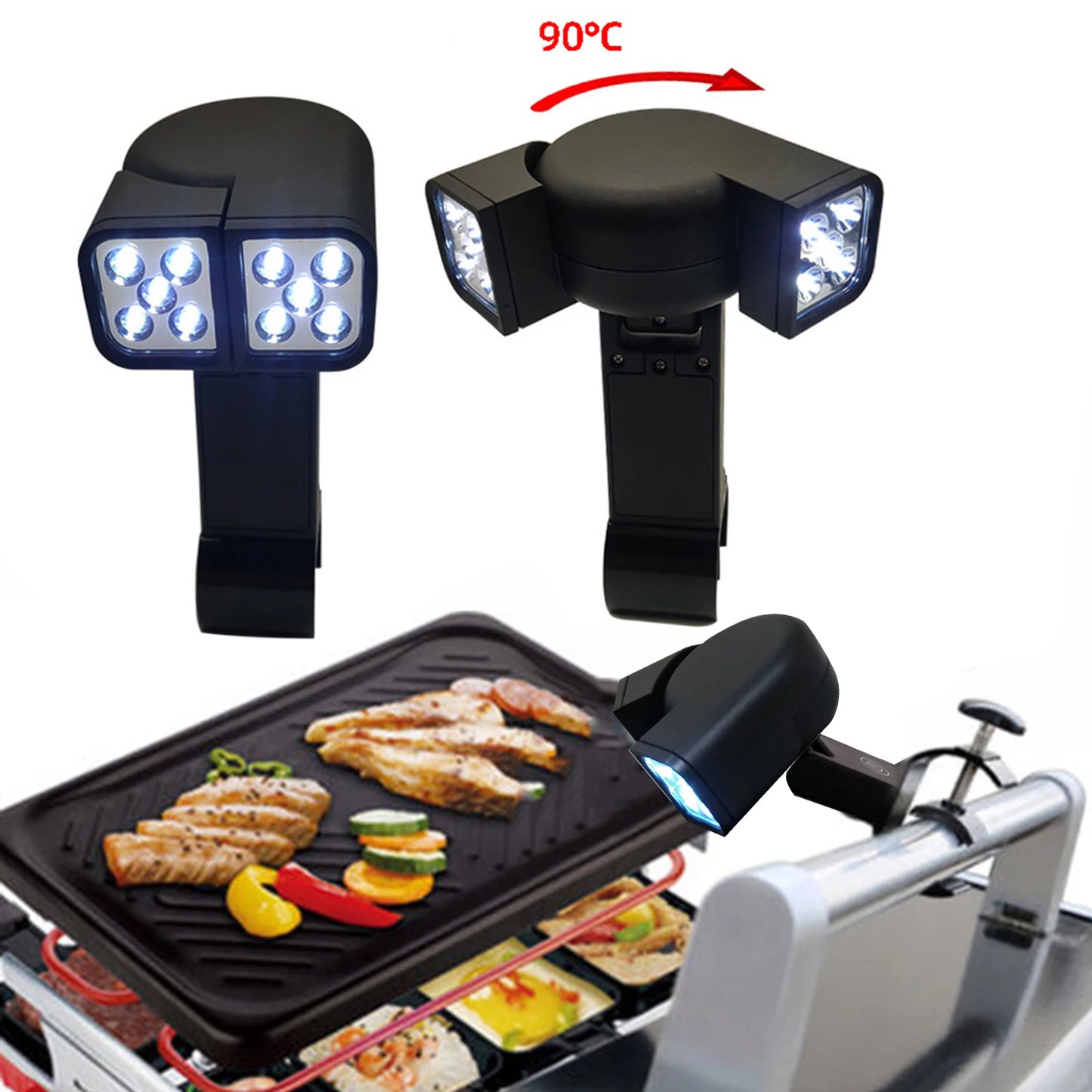 LED Barbecue Grill Light 10 LEDs Heat Resistant Waterproof Night Grilling Lamp Mount Clip Outdoor Switch LED BBQ Light