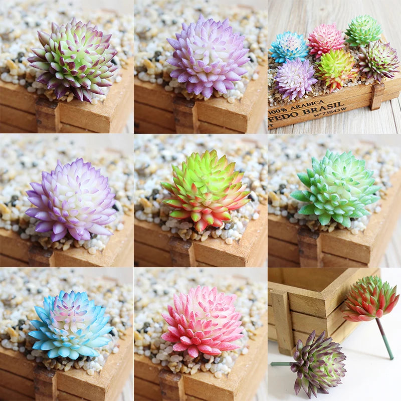 PVC 12g Artificial Plant Landscape Lotus Mini Ornaments Artifical Plant Cactus Plastic Decor Succulent Decorative