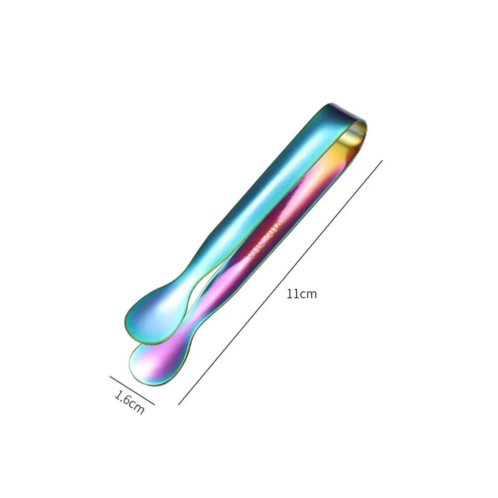 Multicolor Stainless Steel Clip Ice Tong Bread Food BBQ Clip Barbecue Clip Cube Sugar Ice Tongs Tool Bar Kitchen Utensils