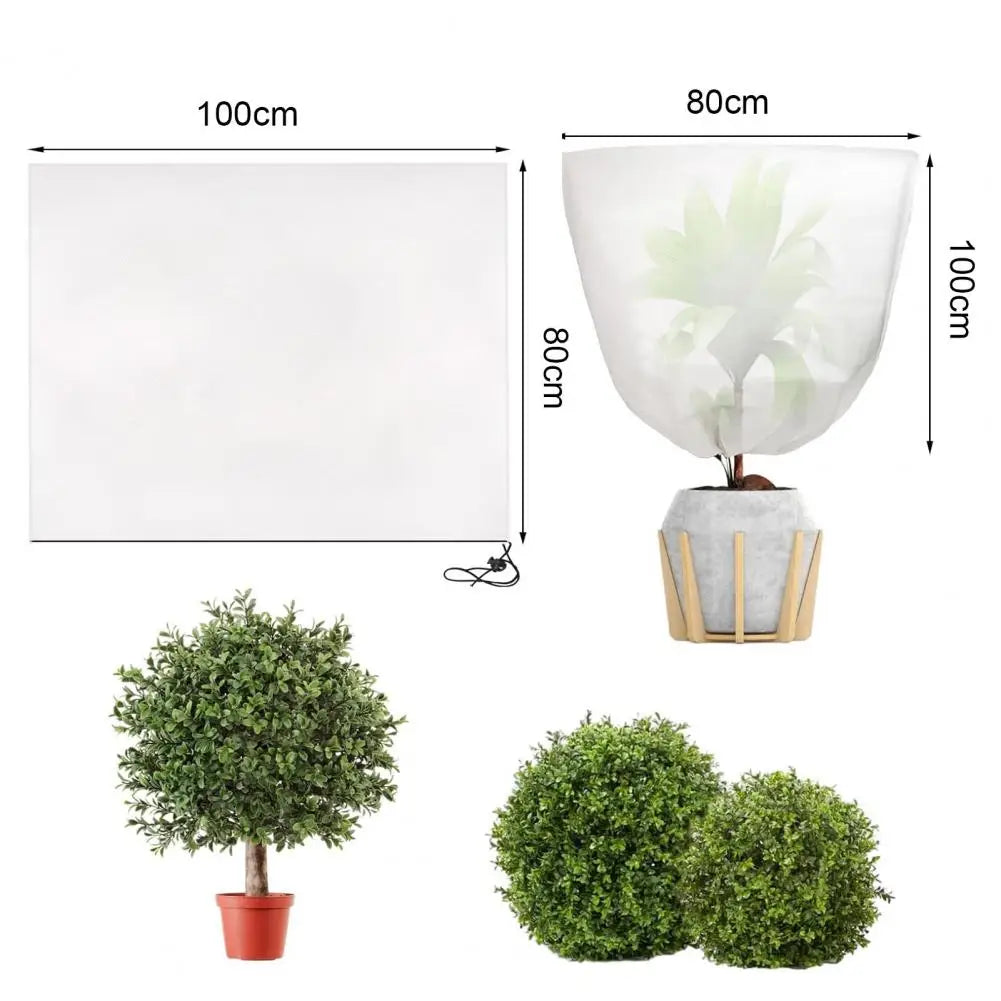4Pcs Winter Plant Cold Cover With Drawstring Reusable Outdoor Garden Tree Vegetable Frost Protection Bag Gardener Gifts