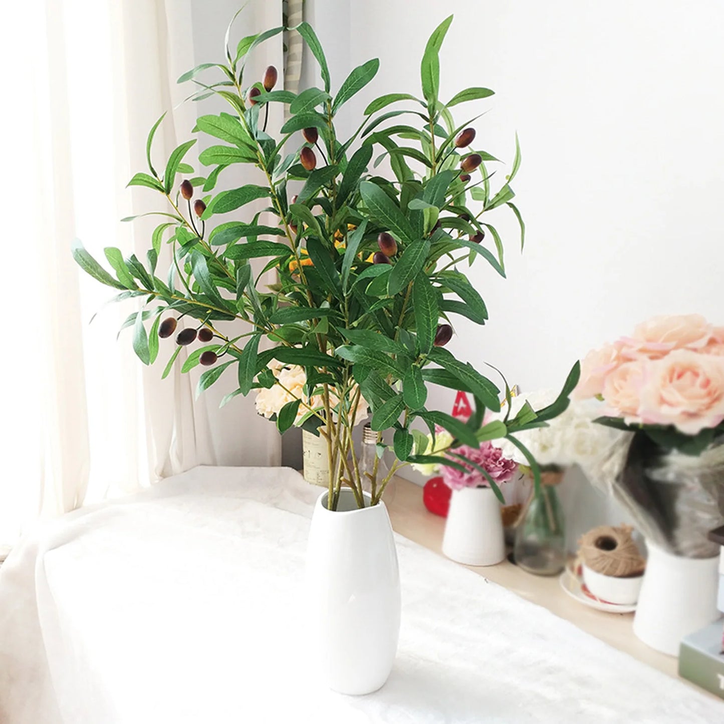 Olive Leaf Artificial Plant Berries Artifical Flower Living Room Decoration Plastic Simulation