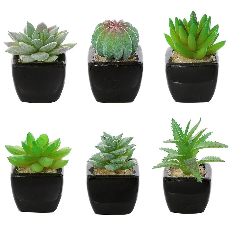Home Garden Decoration Green Artificial Succulents Plants Desktop Mini Small Bonsai Bedroom Living Room Ornament Party Supplies