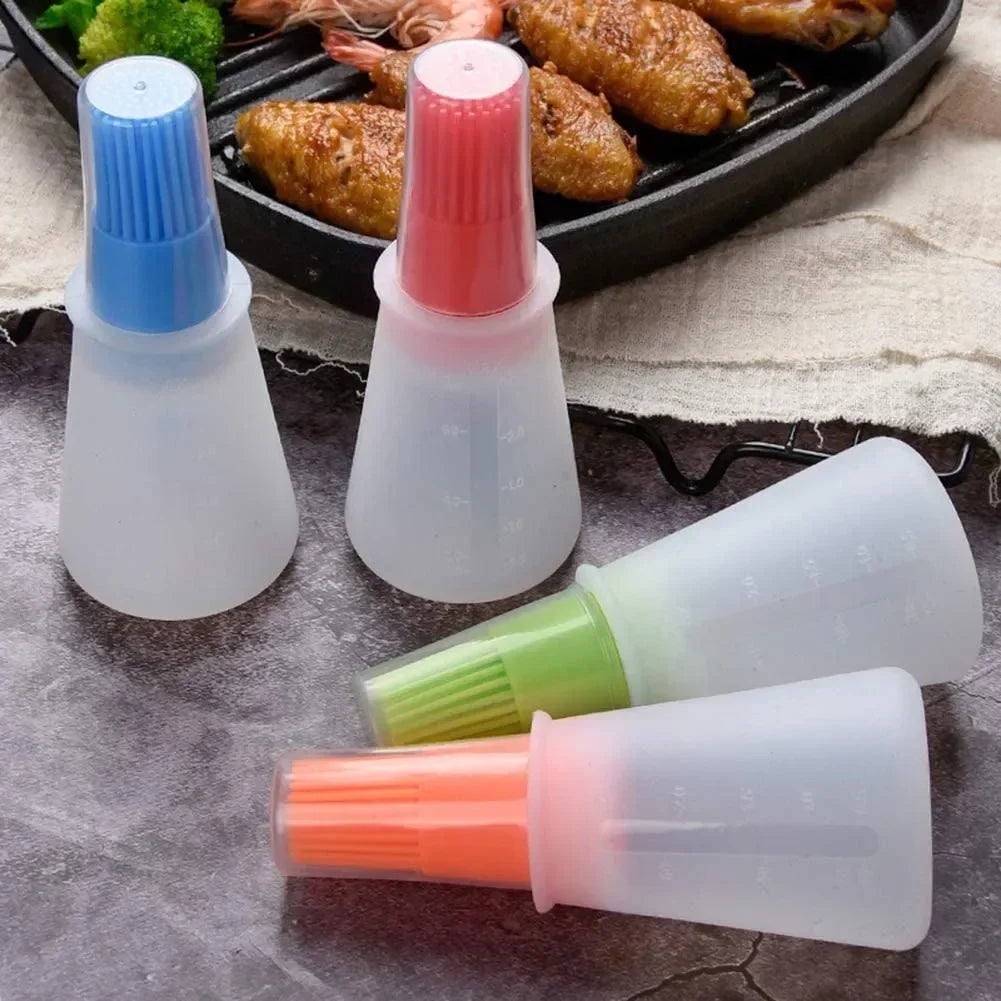 Silicone Flat-bottomed Barbecue Oil Bottle Brush BBQ Brushes Kitchen Gadgets Bbq Accessories