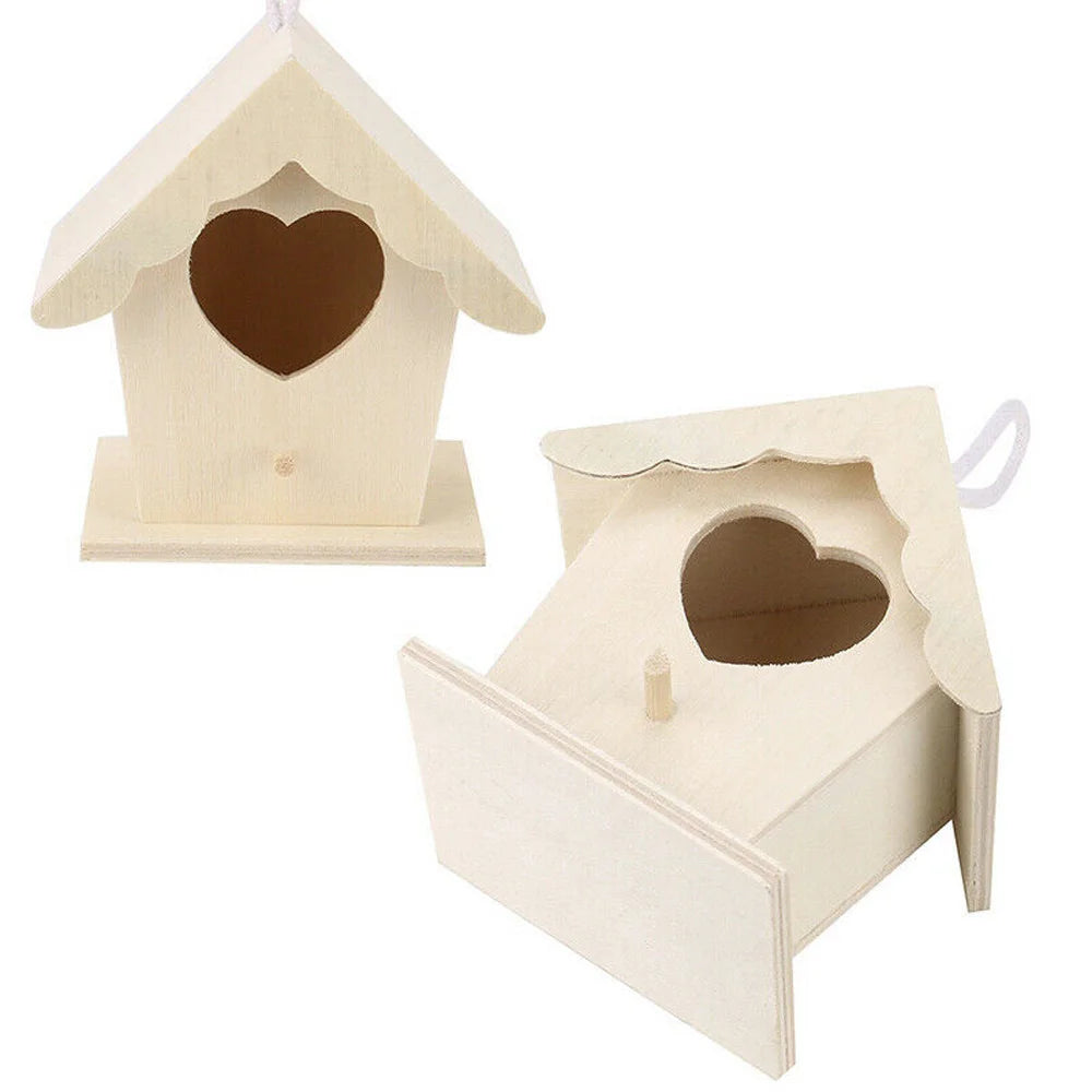 Wooden Hummingbird House Bird Cage Accessories DIY Wooden Kit Bird's Nest Ornaments Home Gardening Garden Decoration