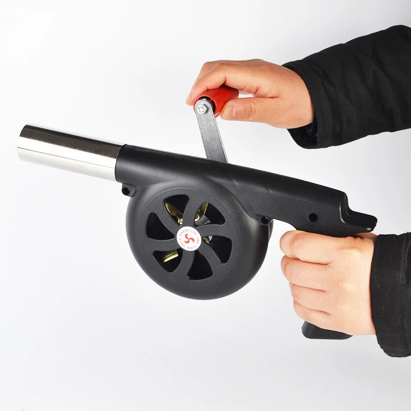 Outdoor Cooking BBQ Fan Portable Hand Crank Fan Air Blower Grill Picnic Camping Stove Accessories Barbecue Fire Bellows Tools