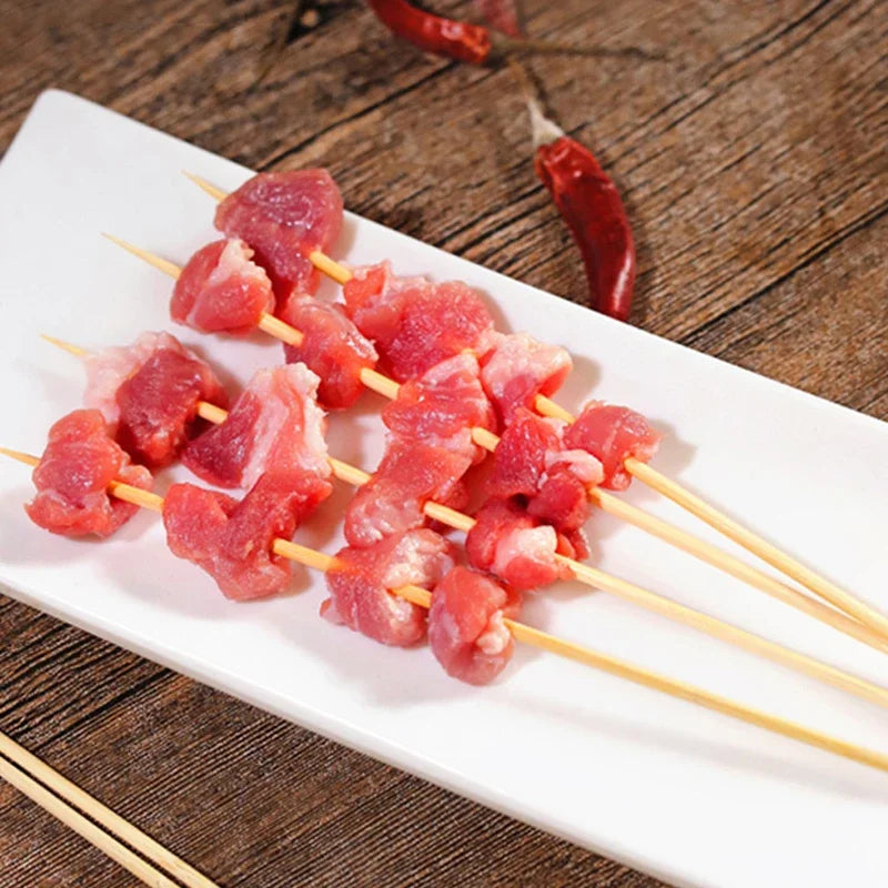 90pcs Bamboo Stick Food Grade Bamboo Skewer Sticks Disposable Natural Wood Long Stick for Barbecue Fruit BBQ Tools 15/20/25/30cm