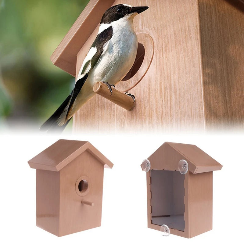Pet Bird House Parakeet Nest Garden Tree Window Hanging Bird House Budgie Wood Breeding Box For Lovebirds Parrotlets Nest
