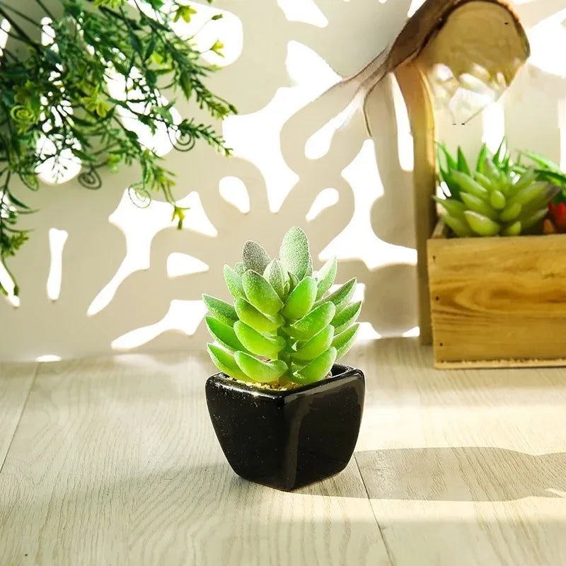 Home Garden Decoration Green Artificial Succulents Plants Desktop Mini Small Bonsai Bedroom Living Room Ornament Party Supplies