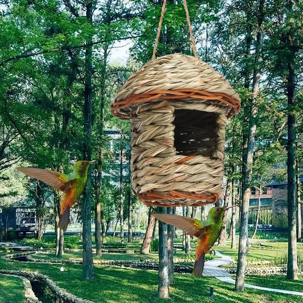 Durable Bird Nest Comfortable Hummingbird House Hand Woven Resting Place Hammock Hanging Hummingbird Nest