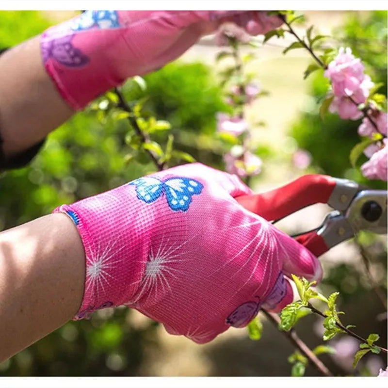 Planting Yard Cleaning Palm-Coated Floral Garden Gloves Women Non-Slip Working Gloves Non-Slip Household Labor Protection Gloves