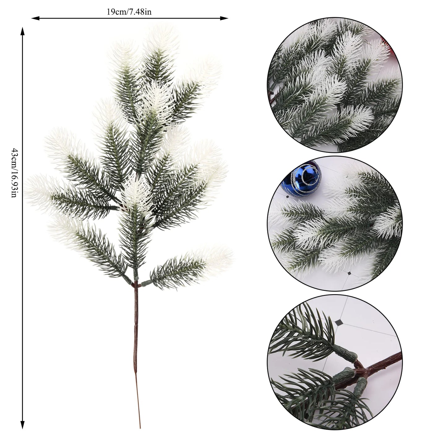 Christmas Pine Needles Ornament Fake Plants Artifical Flower Bendable Plastic Wall Hanging Photography Props Flowers