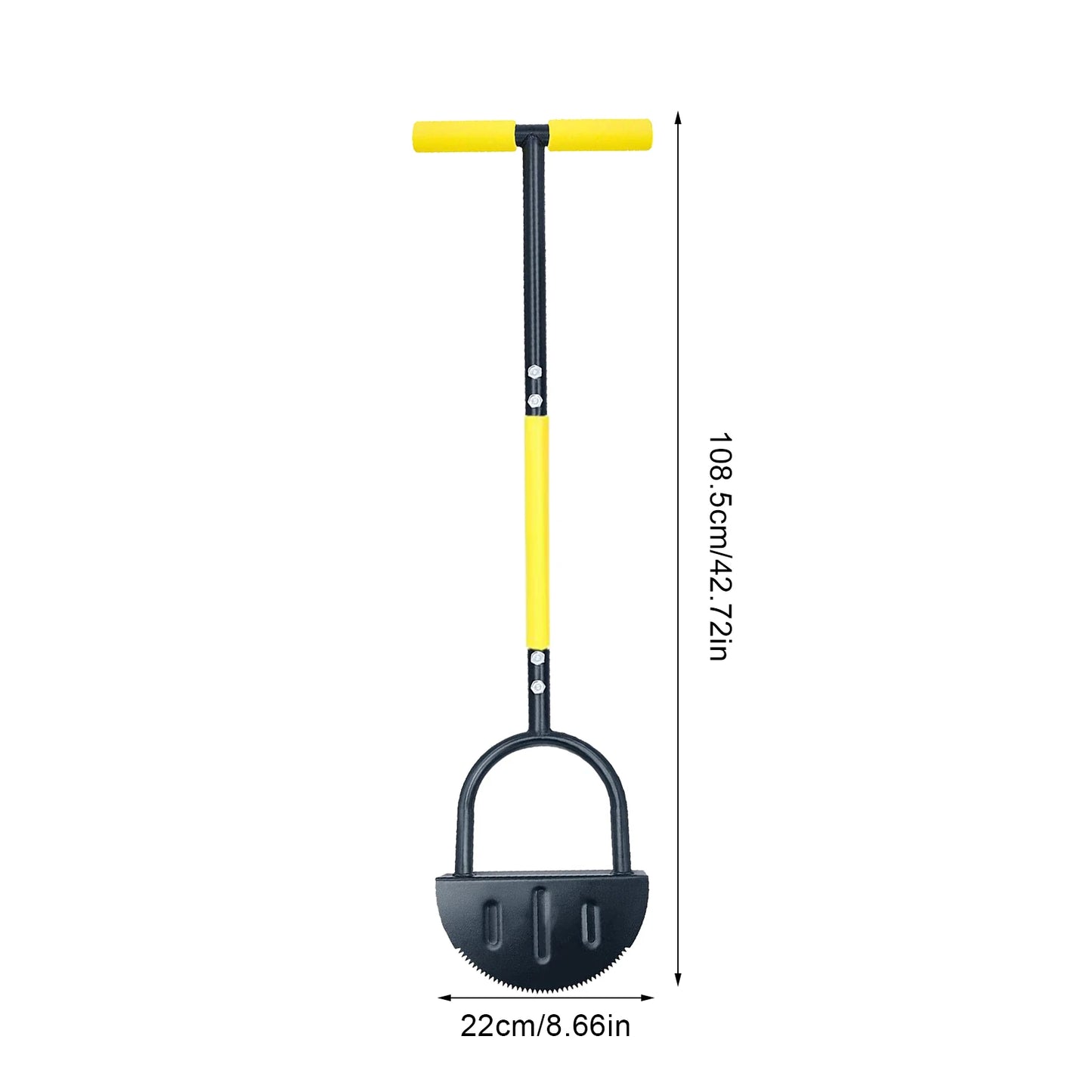 Serrated Edger Lawn Tool Half Moon Edger Handheld Saw-Tooth Garden Edger With Steel Blade Long Handle Grass Saw Cutter For Court