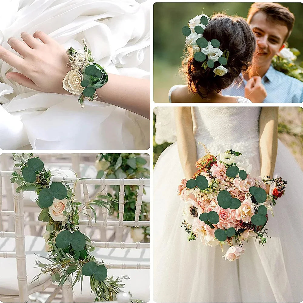 50Pcs Eucalyptus Leaves Dried Flower For Home Decor Artifical Plant Bouquet Branch Room Vase Plant Party Wedding Diy Crafts
