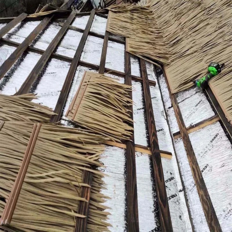 Fake Thatch Decor Simulation Natural Thatched Artifical Plant For Outdoor Roof Pavilion Home Garden Decoration Retardant Thatch
