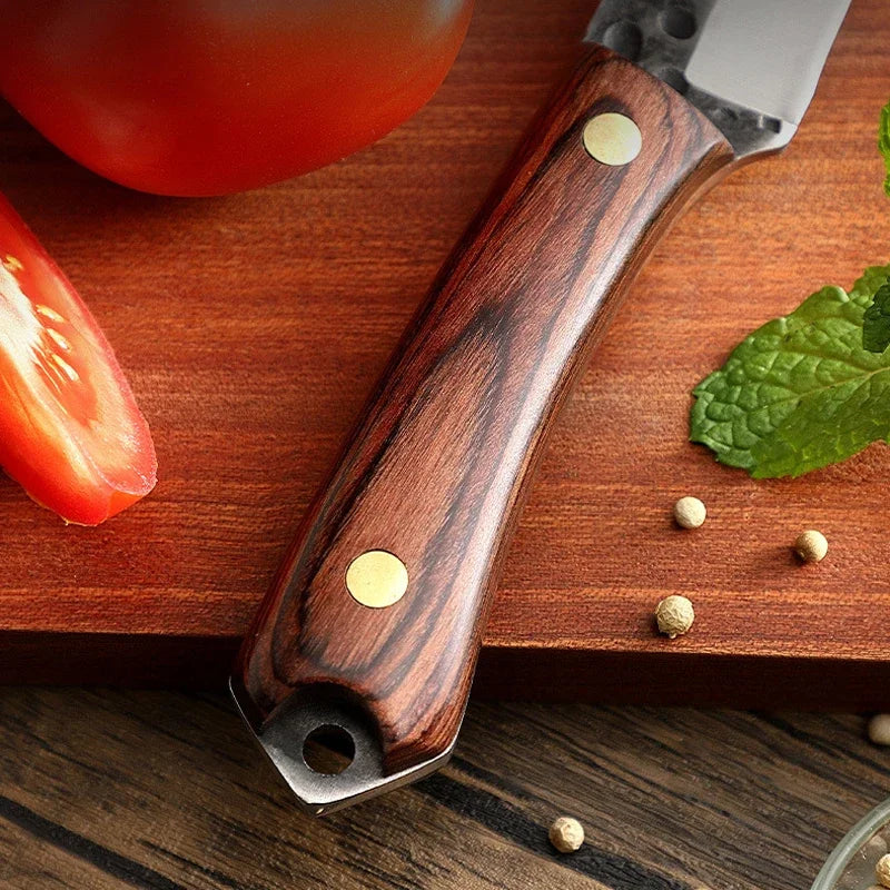 Meat Boning Knife Kitchen Butcher Bone Hand Forged Sharp Slaughtering Cutter Steel Knives with Sheath for Outdoor Fishing BBQ