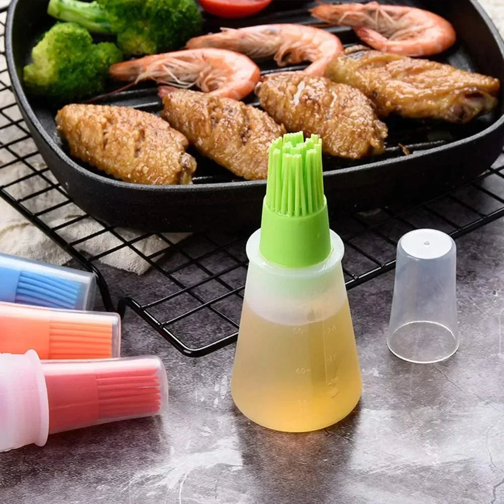 Silicone Flat-bottomed Barbecue Oil Bottle Brush BBQ Brushes Kitchen Gadgets Bbq Accessories